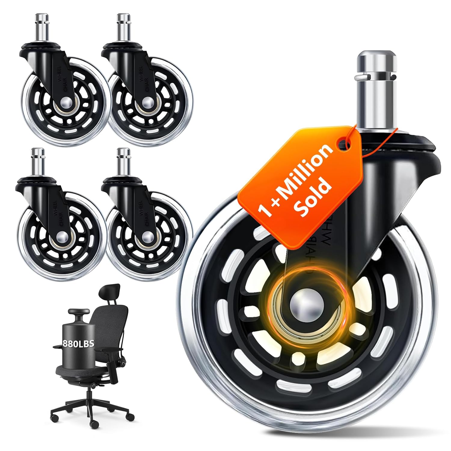 Office Furniture Group - Set di 5 ruote per sedia
