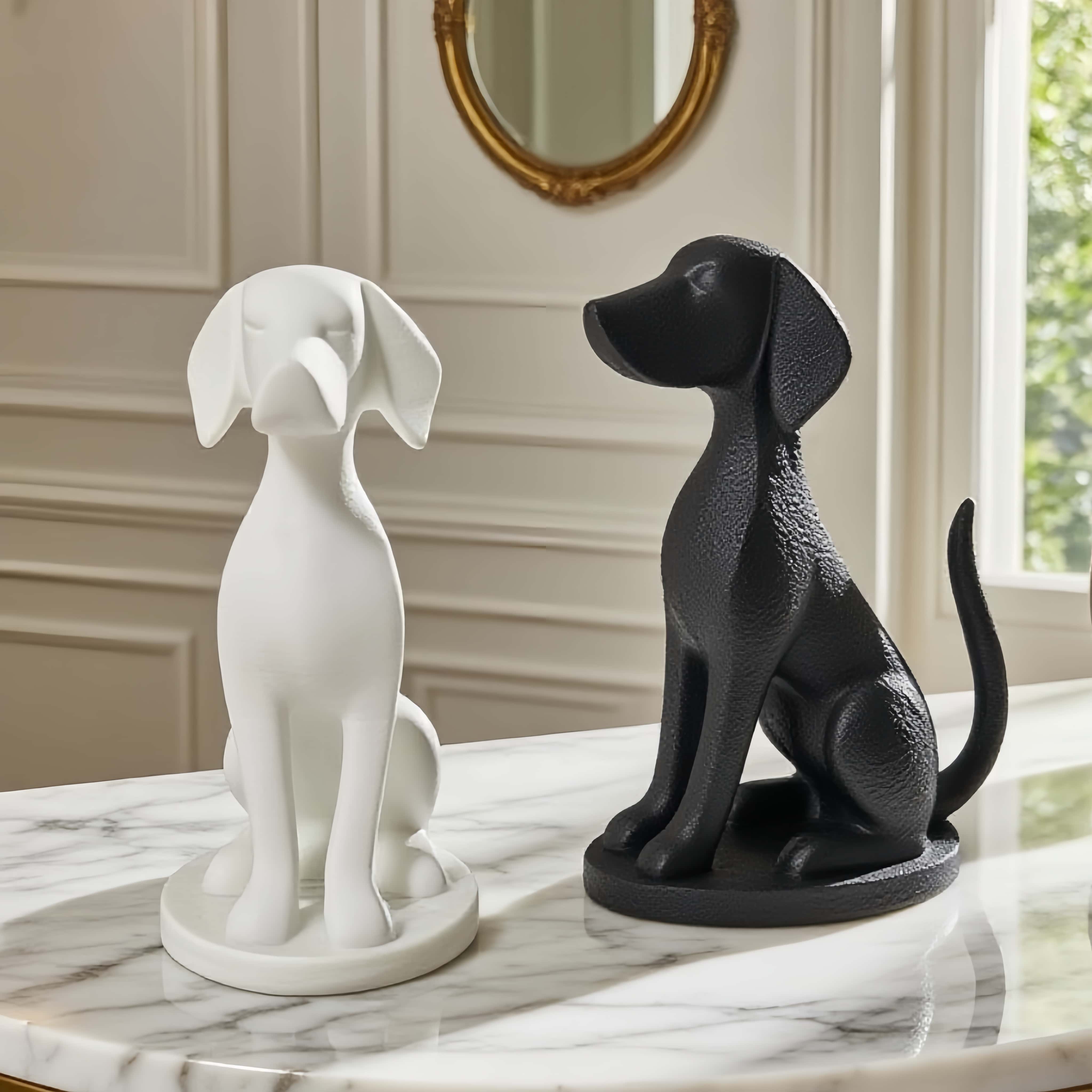 Cubicle Shelf Organizer - Scultura Astratta di Cane Seduto, Statuetta