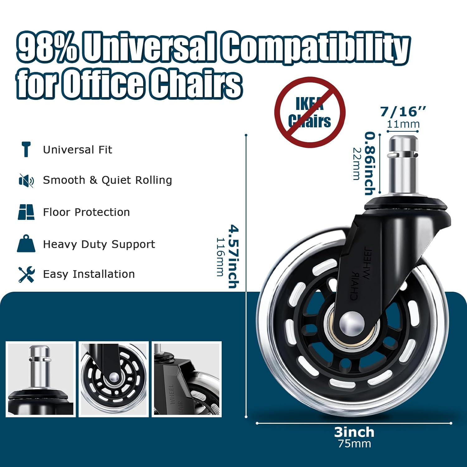 Set di 5 ruote per sedia da uf - Office Furniture Group recensione e prezzo
