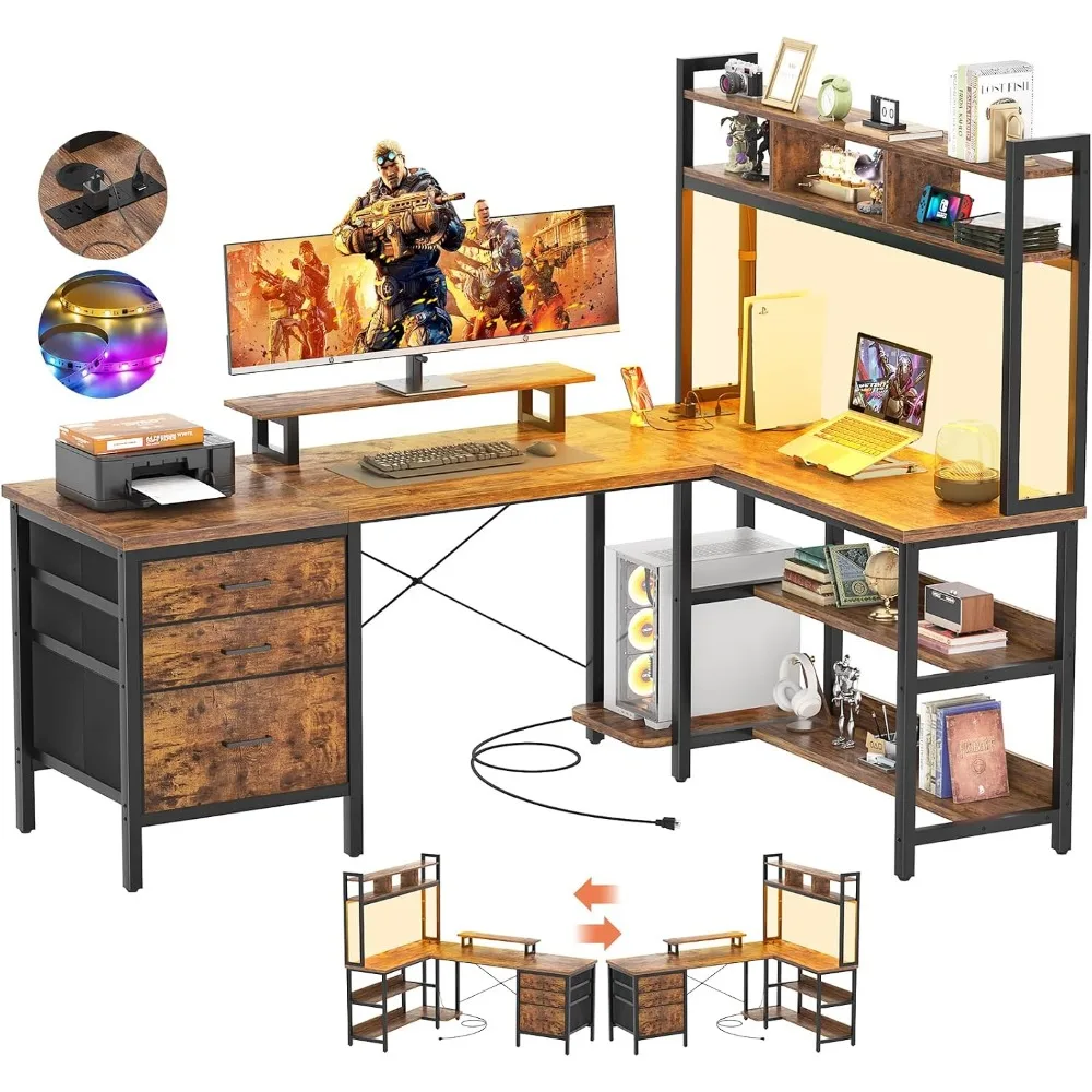 Scrivania a L Aheaplus con mob - Gaming Desk With Hutch recensione e prezzo