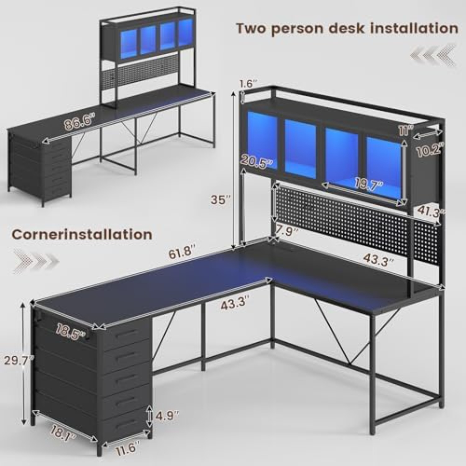 Scrivania angolare da gaming a - Gaming Desk With Hutch recensione e prezzo