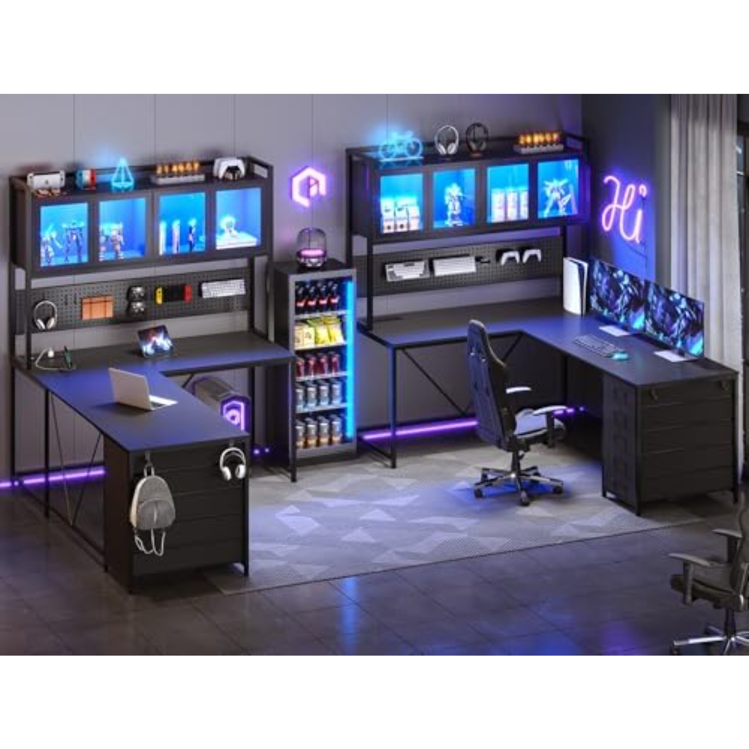 Scrivania angolare da gaming a - Gaming Desk With Hutch recensione e prezzo
